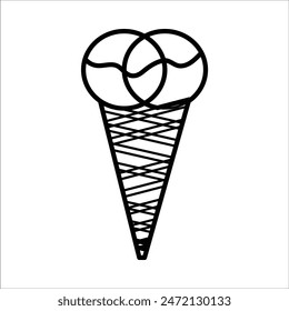 outline ice cream cone icon
