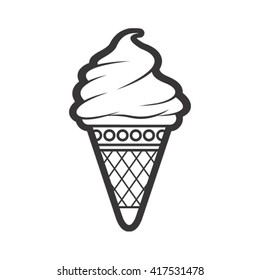 outline ice cream cone vector drawing