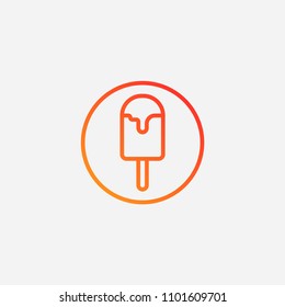 Outline ice cream icon.gradient illustration dessert vector,sign sweet  symbol