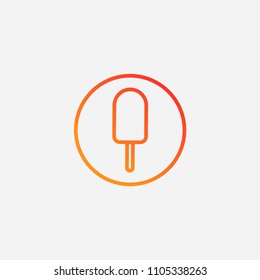 Outline ice cream icon,gradient illustration,vector dessert sign,sweet symbol