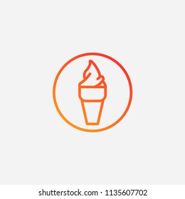 Outline ice cream icon,gradient illustration,vector summer sign symbol