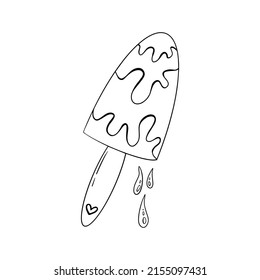 Outline ice cream vector, great design for any purposes. Isolated object. Sweet food vector illustration.