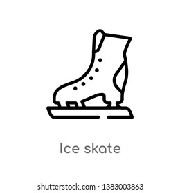 outline ice skate vector icon. isolated black simple line element illustration from hockey concept. editable vector stroke ice skate icon on white background
