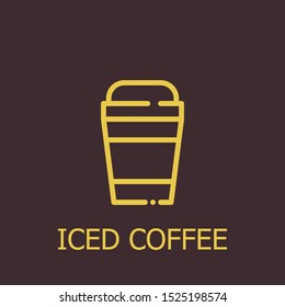 Outline iced coffee vector icon. Iced coffee illustration for web, mobile apps, design. Iced coffee vector symbol.