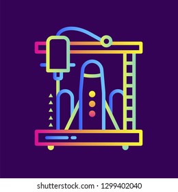 Outline icon 3D details for space. 3D Printing, modeling. Suitable for presentation, mobile apps, website, interfaces and print