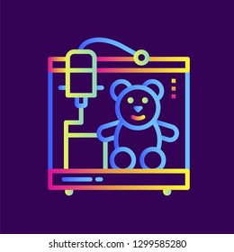 Outline icon 3d toys. 3D Printing, modeling. Suitable for infographics, websites, print media and interfaces