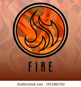 Kontursymbol mit abstrakten Flammen
