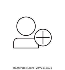 Icono de esquema para agregar, crear o registrar un nuevo perfil de usuario o Cuenta.