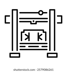 Outline icon of an additive printer frame 