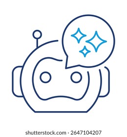 Ícone de estrutura de tópicos do Assistente do AI. Assistente virtual, Automação de tarefas, Produtividade com IA, Assistente digital, Suporte ao cliente, Ferramentas de assistente inteligente. Estilo da estrutura de tópicos