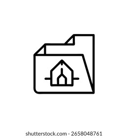 Ícone de estrutura de tópicos esquema de arquitetura em um documento de arquitetura de pasta