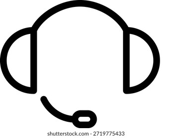 Icono de contorno de auriculares de audio