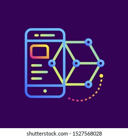 Outline icon Augmented reality. Virtual and augmented reality gadgets. Suitable for banners, mobile application, website, interfaces and print