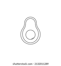 Outline icon of avocado. Fruit icon. vegetable, fresh, vitamin and slice. Food icon concept isolated vector illustration.