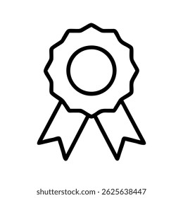Outline icon of an award ribbon symbolizing academic or personal success.