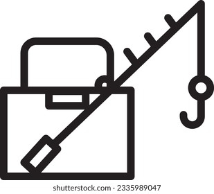 outline icon bag fishing rod