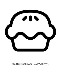 Outline icon of bakery or dessert