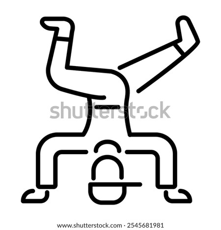 An outline icon of a bboy in a freeze pose