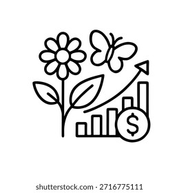 Outline icon for biodiversity net gain