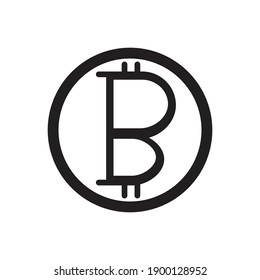 Umrisssymbol für Bitcoin, Vektorgrafik.