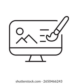 Ícone de estrutura de tópicos do navegador com chave inglesa ou ferramenta. Representa configurações, personalizações ou configurações do site. ícone editável linear. ilustração de vetor