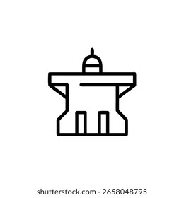 Ícone de contorno um edifício com uma cúpula pilares arquitetura governo