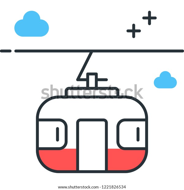 Outline\
icon of a cable car cabin vector\
illustration