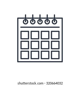 outline icon of calendar 
