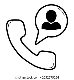 llamada de icono de esquema para APP de desarrollador, signo o símbolo aislado