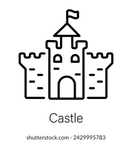 Here’s an outline icon of castle building 