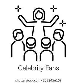 An outline icon of celebrity fans 