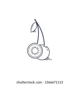  outline icon cherry, vector illustration