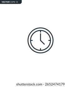 Outline icon of a clock. Represents interest timing, loan scheduling, and corporate payment deadlines.