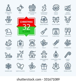 Outline icon collection - Christmas set