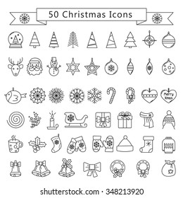 Outline icon collection - Christmas set