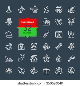 Outline icon collection - Christmas set