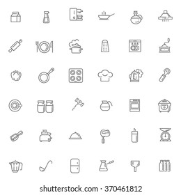 Outline icon collection - cooking, kitchen tools and utensils