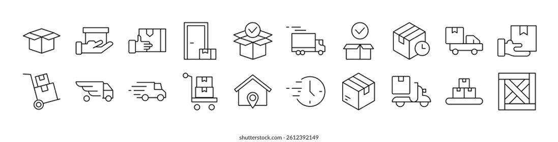 Outline Icon Collection. Editable Stroke. Perfect for Infographics, Articles, Books, Flyers, Banners