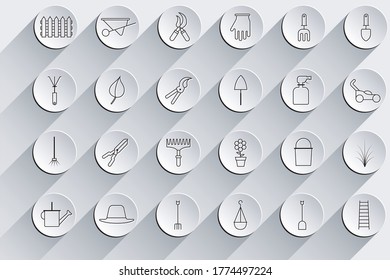 Outline icon collection - Flower and Gardening