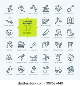 Outline icon collection - Flower and Gardening