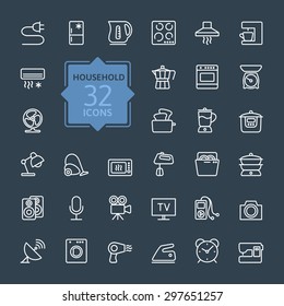 Outline icon collection - household appliances