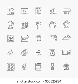 Outline icon collection - household appliances