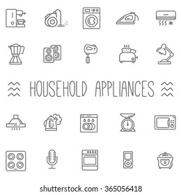 Outline icon collection - household appliances