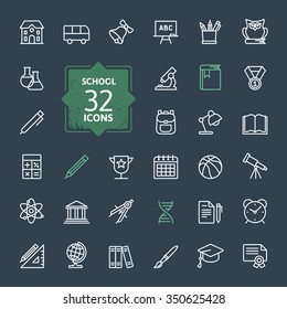 Outline icon collection - School education