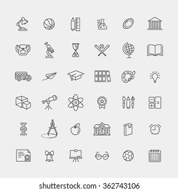 Outline icon collection - School education