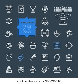 Outline icon collection - Symbols Of Hanukkah