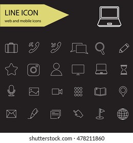 Outline icon collection web and mobile icons