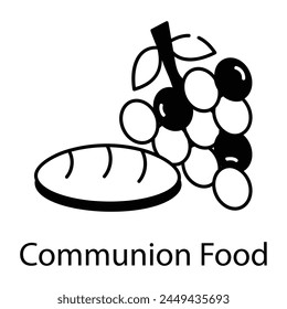 An outline icon of communion food