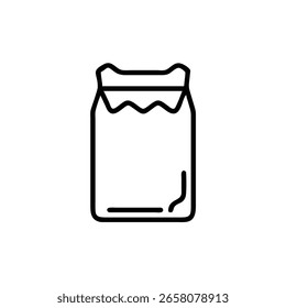 Outline icon a compostable package with wavy top symbol organic