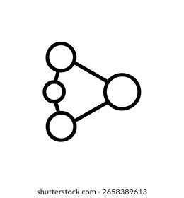 Outline icon connected circles representing social network sharing share symbol